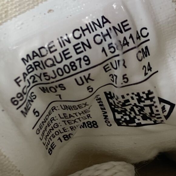 Converse CTAS Sneakers Women Sz 7 Cream All Leather Low Top Limited Edition Shoe - Picture 11 of 11